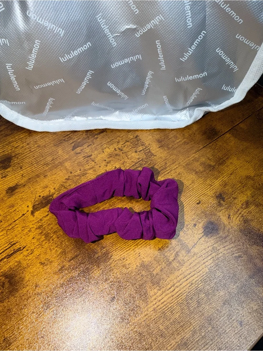 Lululemon uplifting scrunchie in Chilled Grape